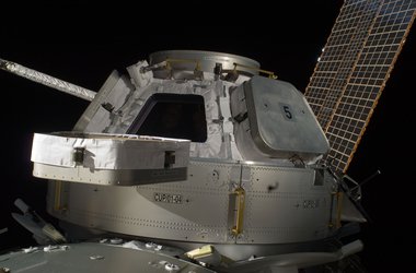 Cupola's 'eyes' open, its window shutters are moved