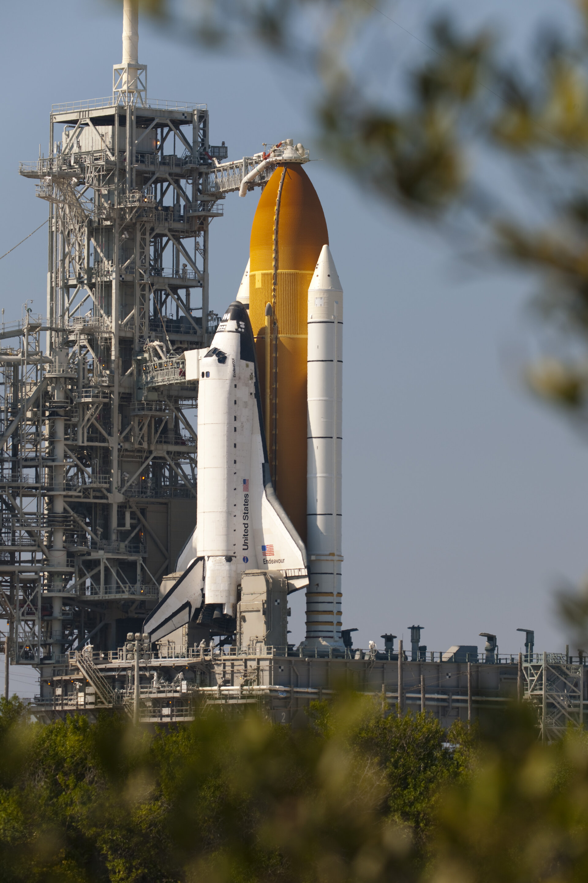 Endeavour on the launch pad