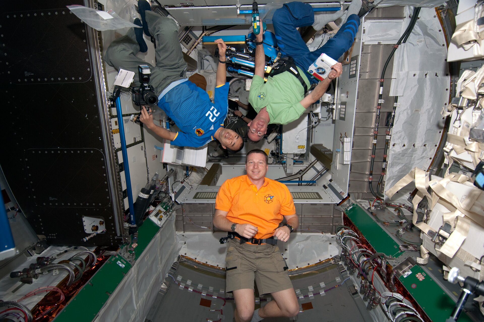 Expedition 22 astronauts in the Node-3