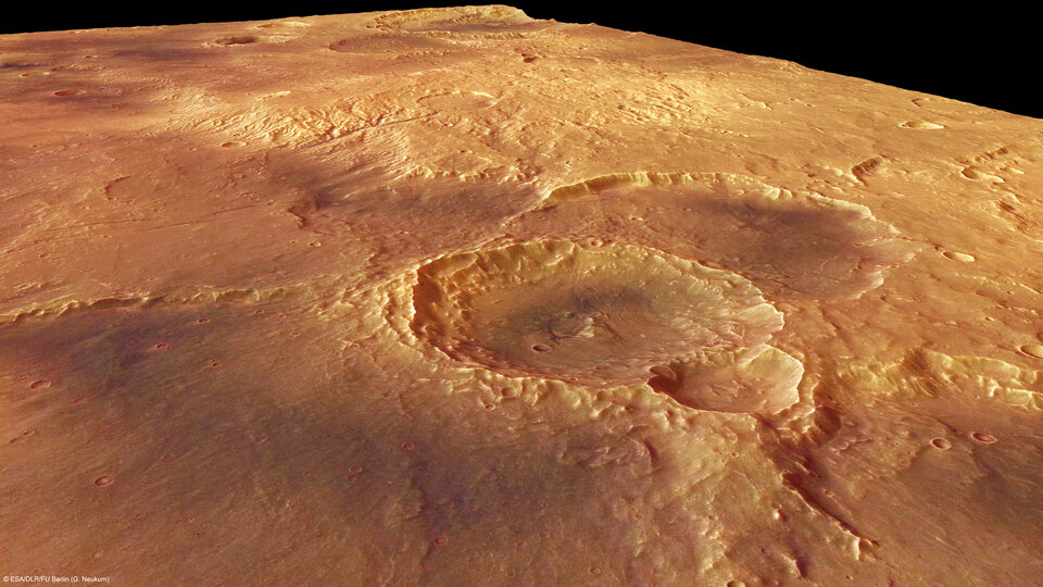 Cráteres en la región de la Fosa de las Sirenas