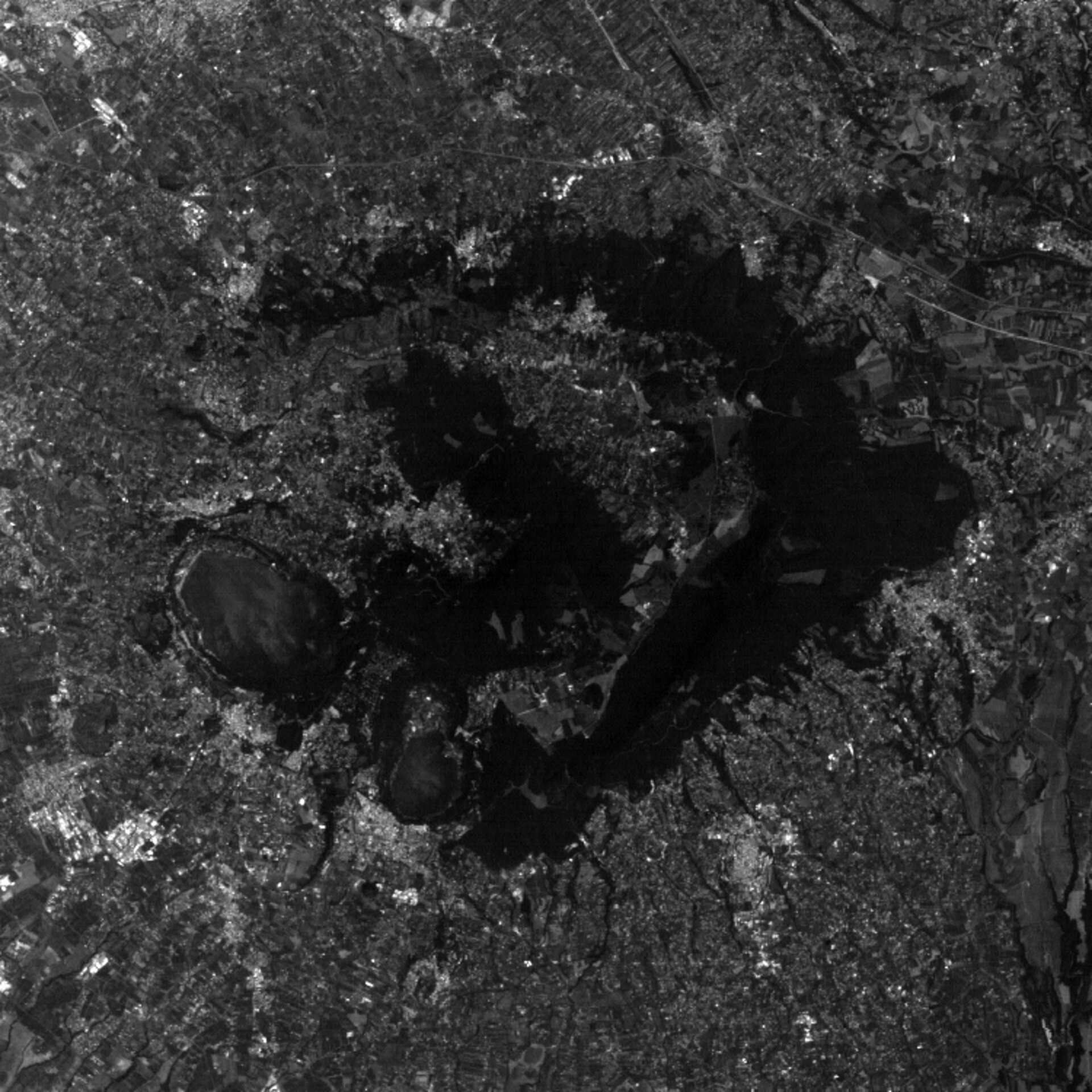 Band 1, Landsat 7 image of Alban Hills