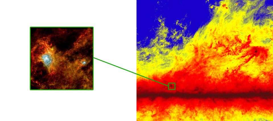 Filamentary structures on large and small scales in the Milky Way