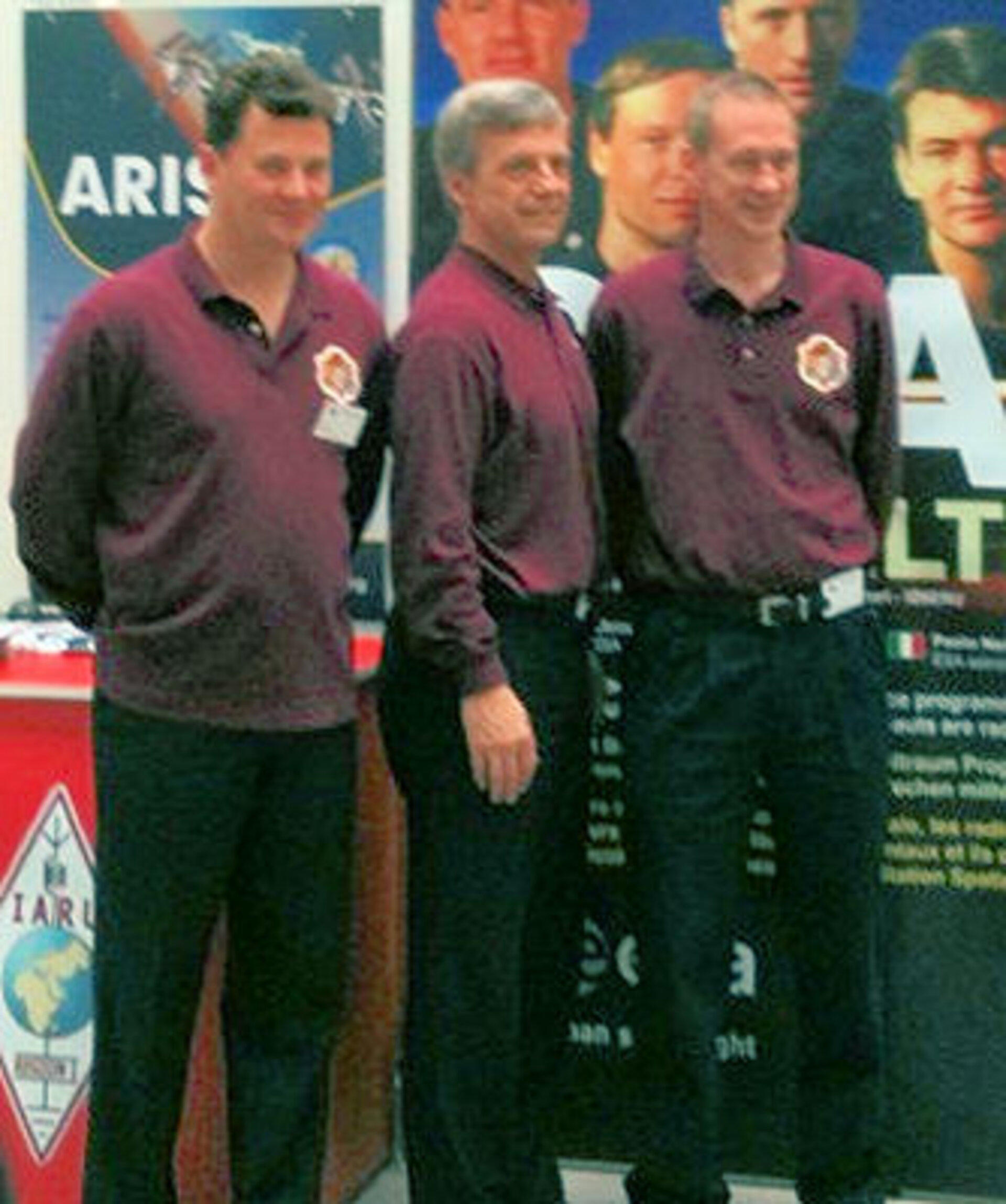 Astronauts De Winne, Thirsk and Romanenko visiting the exhibition
