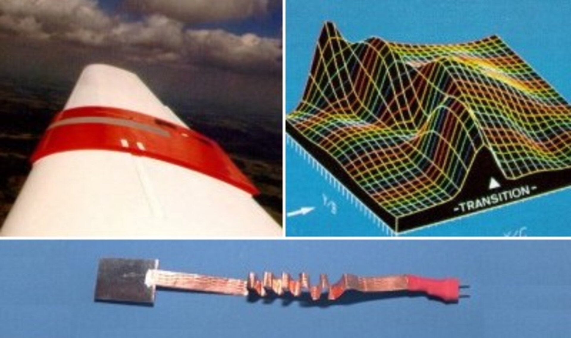 Space piezoelectric sensors measures plane wing air flow
