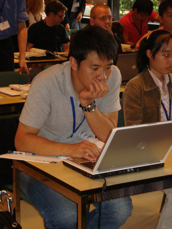 Un estudiante en la Escuela de Verano GNSS 2009