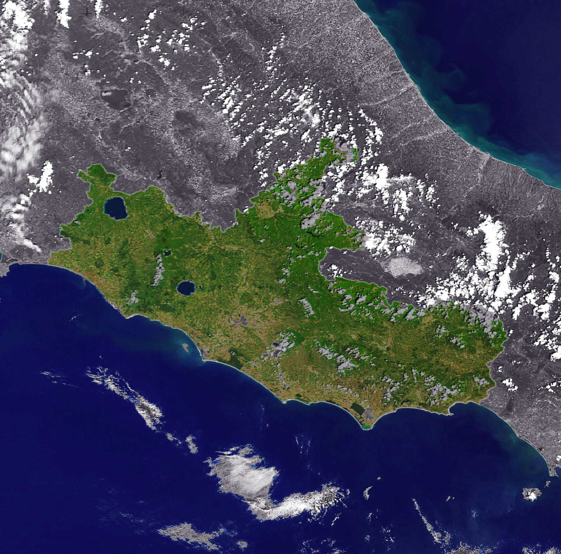 Il Lazio visto dallo spazio