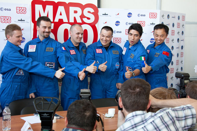 Mars500 crew at the press conference