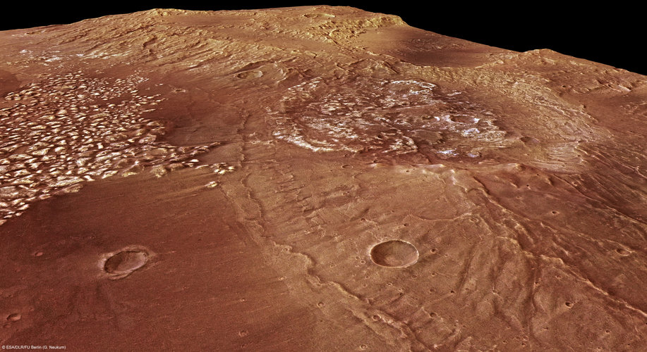 Perspective view of the Magellan Crater