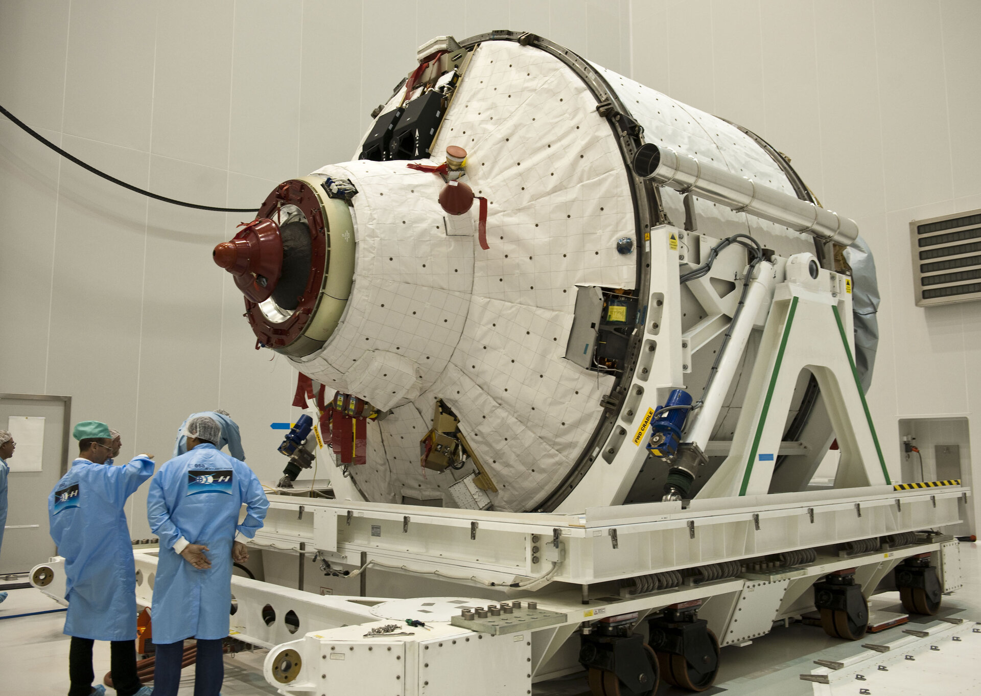 Unpacking the ATV-2 in Kourou