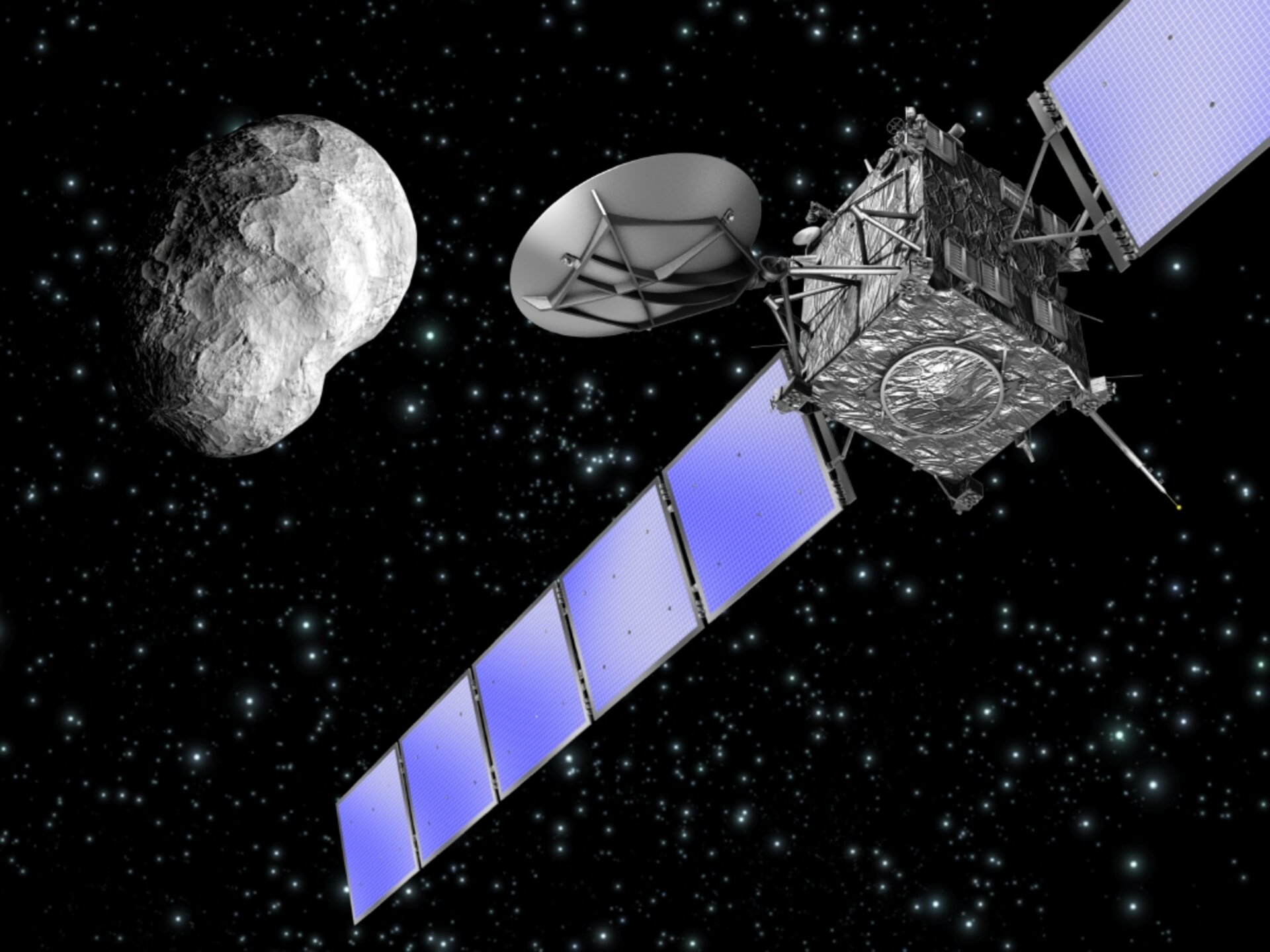 Artist's impression of Rosetta asteroid fly-by