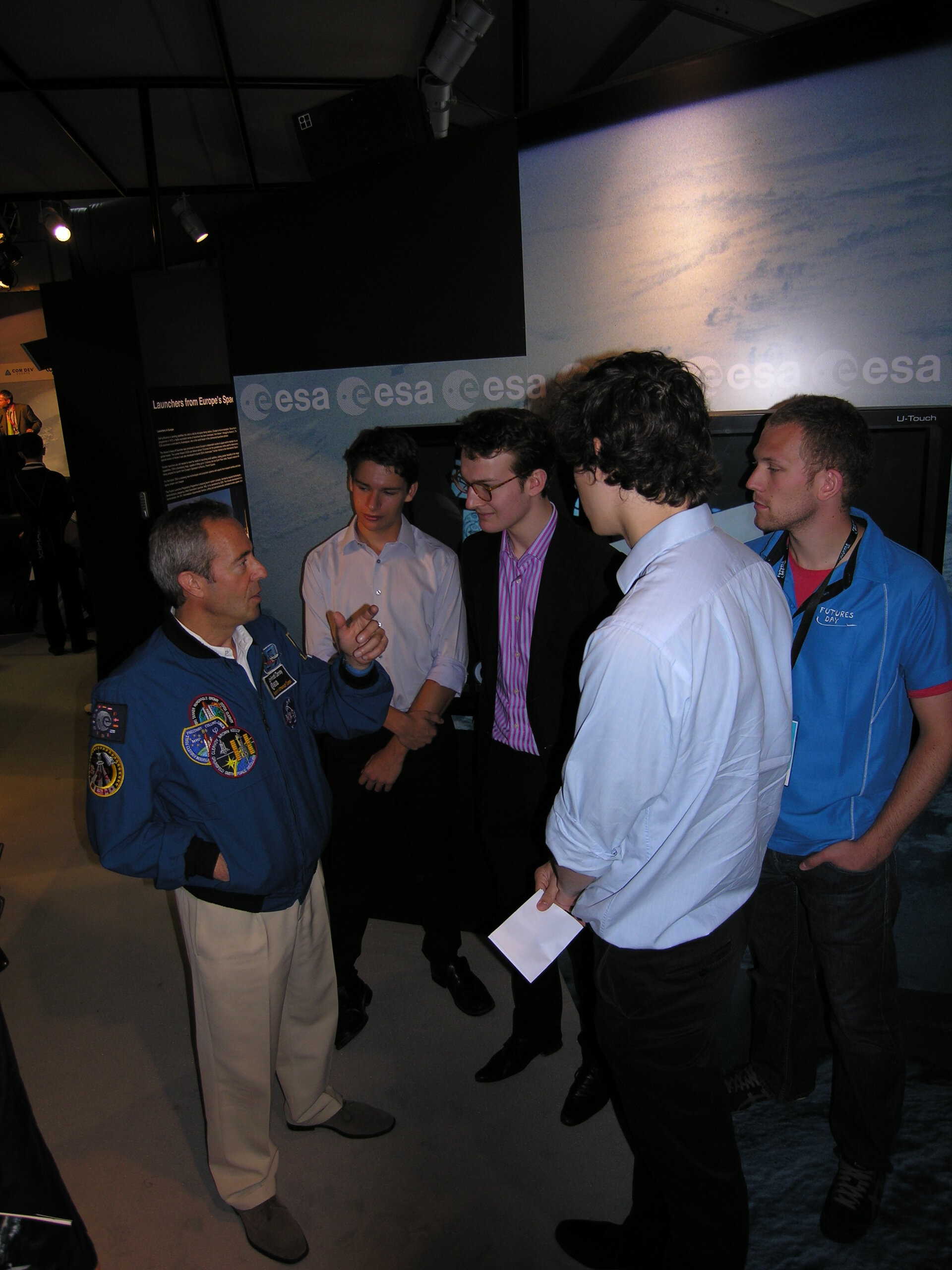 UK finalists of the ESA CanSat competition meet with JF Clervoy