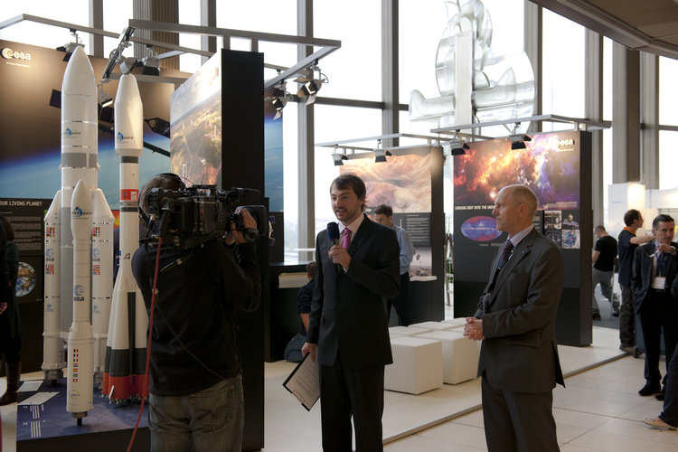 Press interview on the ESA stand, IAC 2010