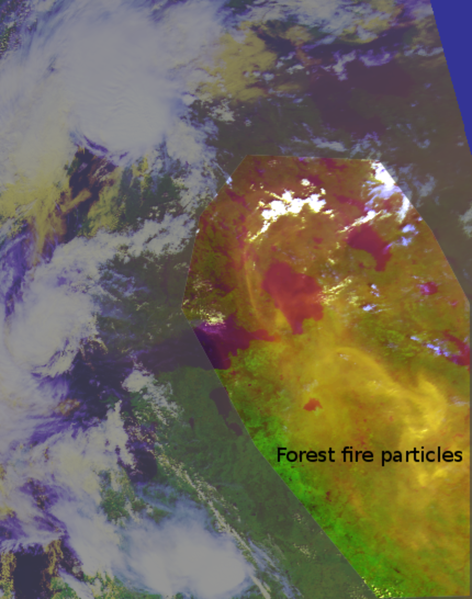 Venäjän metsäpalojen hiukkaspilvet NOAA-satelliitin kuvassa