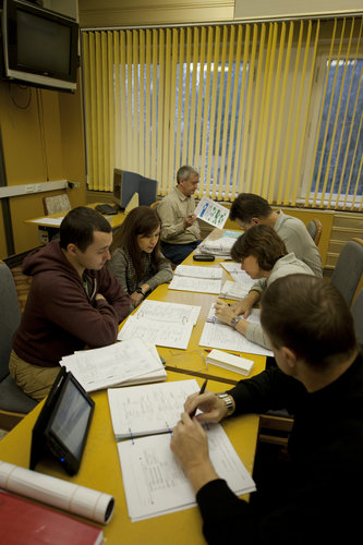 Crew studying at the GCTC