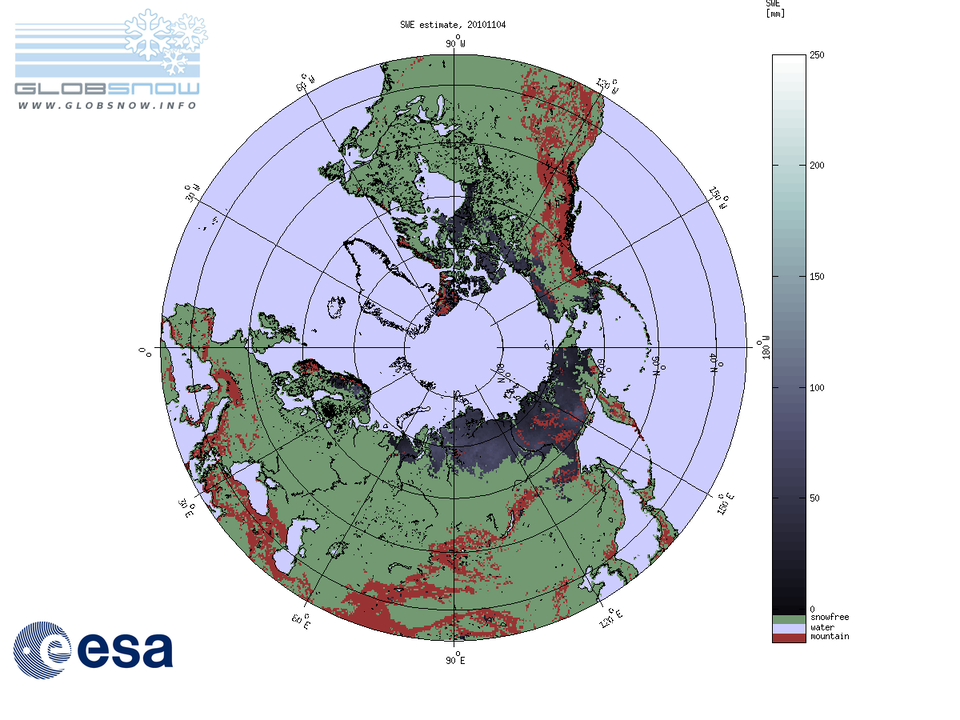 Med GlobSnow går det att generera data för snötäcket i nära realtid.