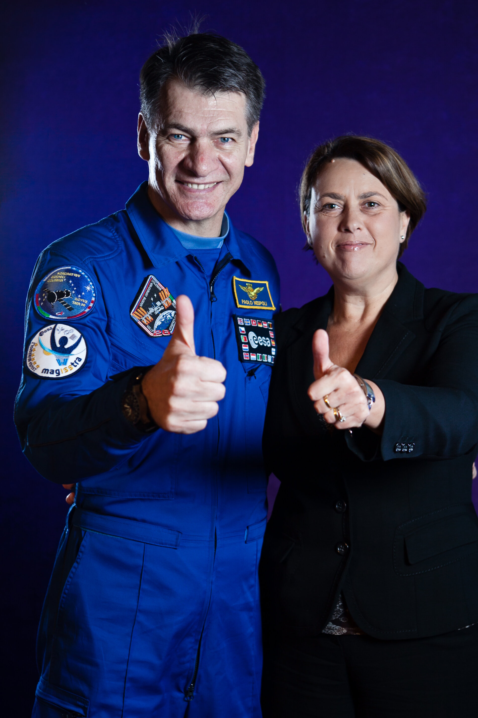 Simonetta Di Pippo, ESA Director of Human Spaceflight, and ESA astronaut Paolo Nespoli