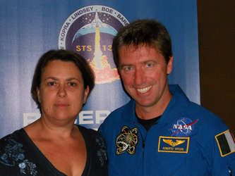 Simonetta Di Pippo, former ESA Director of Human Spaceflight together with Roberto Vittori, ESA astronaut.