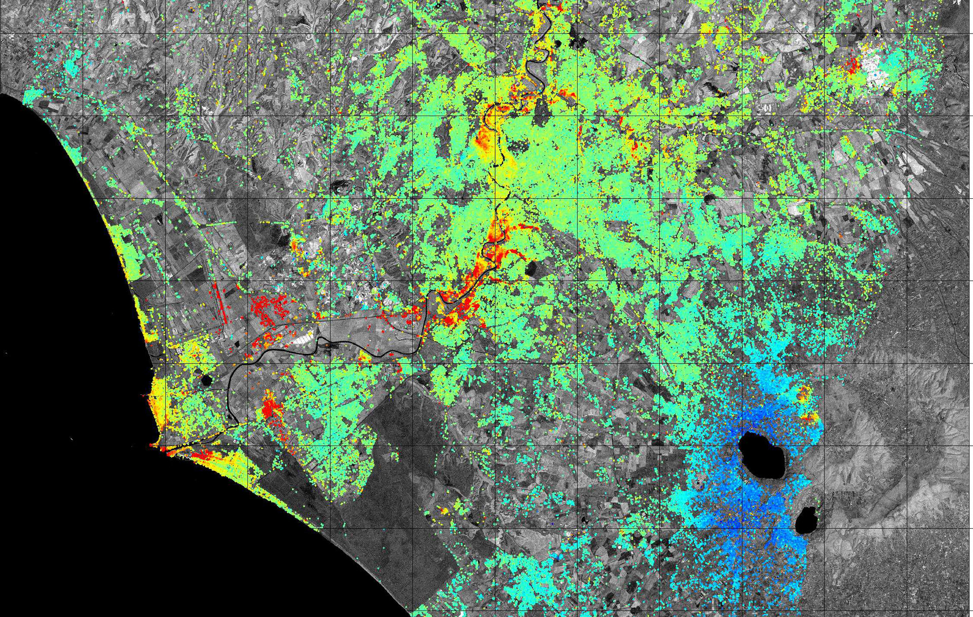 Terrain motion in Rome