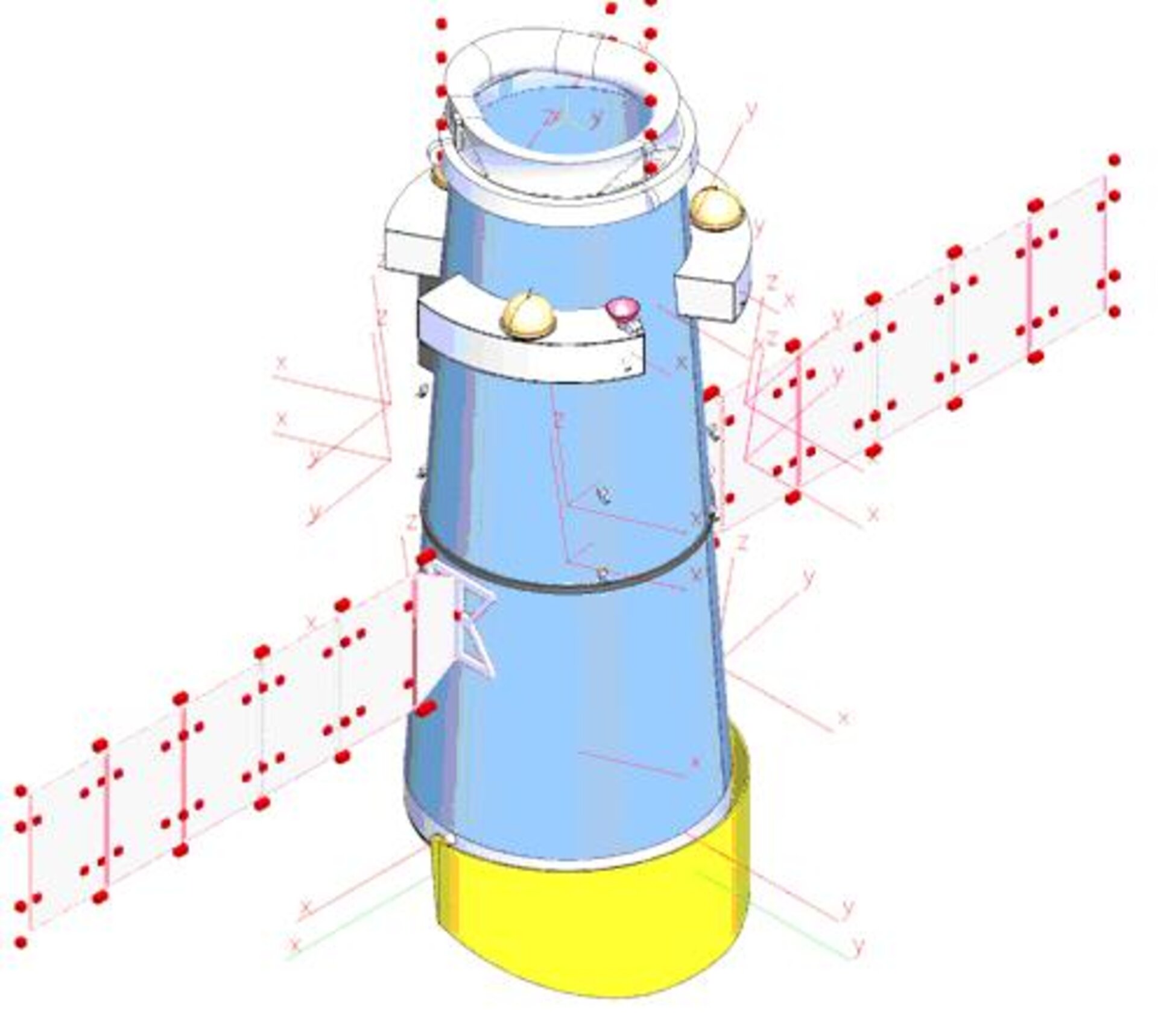 Actuator locations at service module