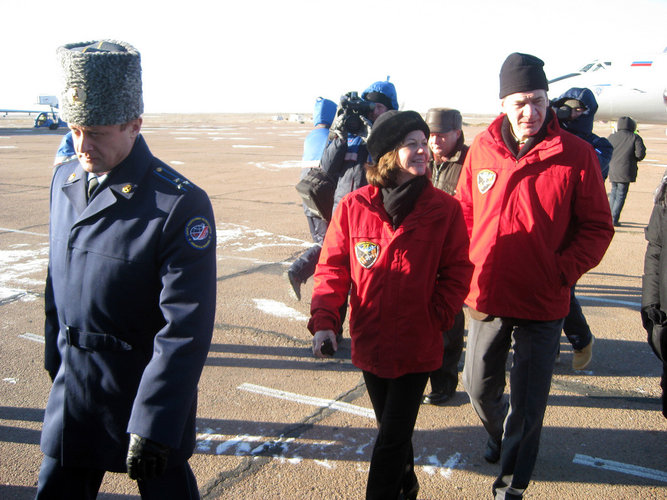 Arriving at Baikonur airport