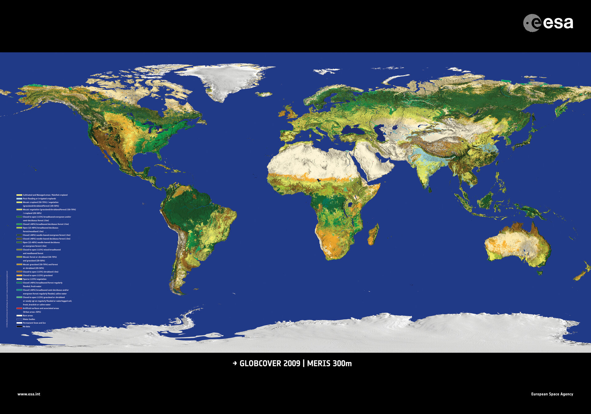 Esa Esa Unveils Latest Map Of Worlds Land Cover