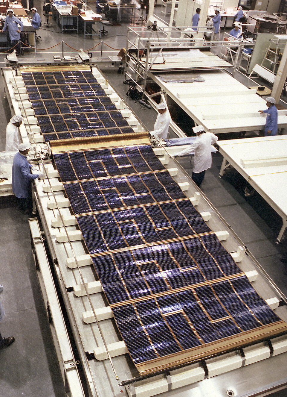 Hubble solar blankets in preparation at British Aerospace