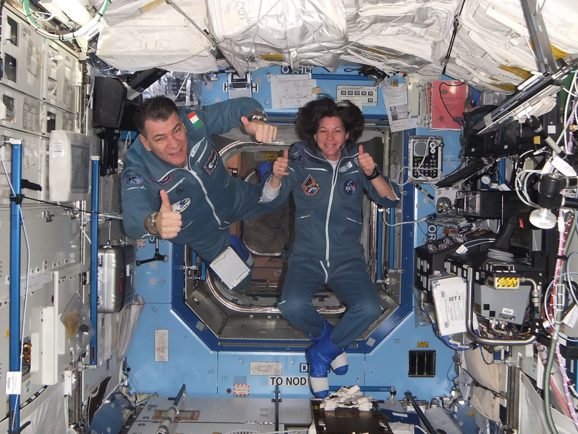 Un'immagine dell'arrivo a bordo della ISS, dicembre 2010