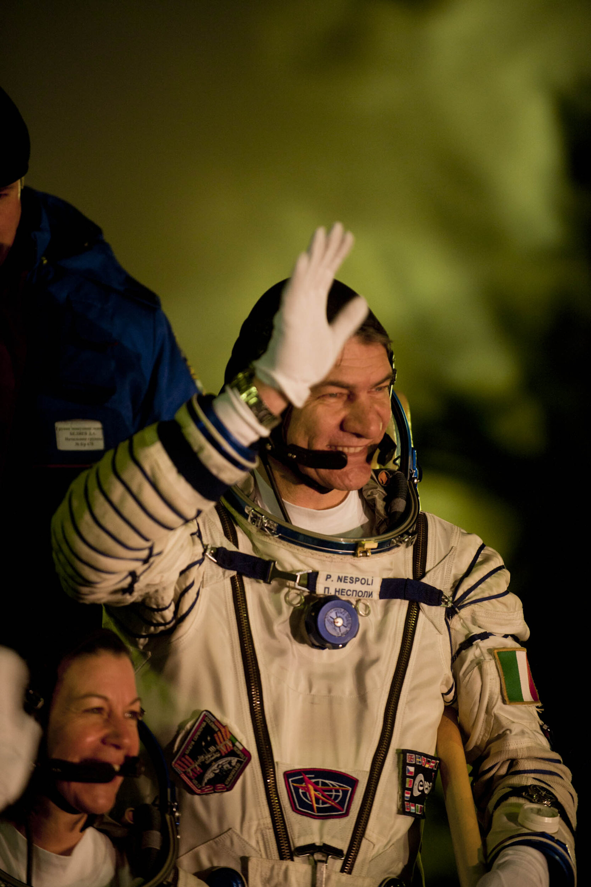 Paolo Nespoli at the launch pad