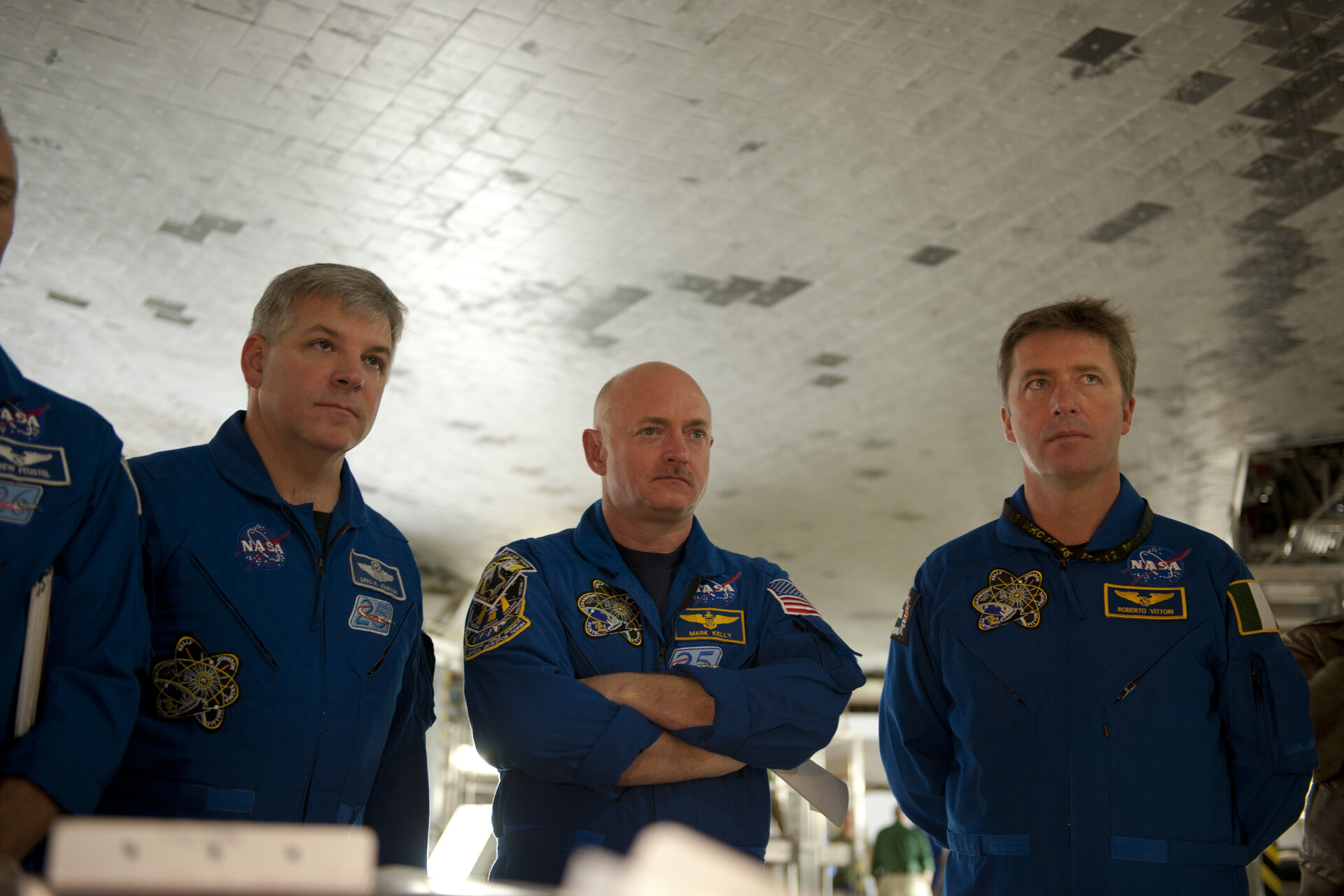 Roberto Vittori and the STS-134 mission crew during training