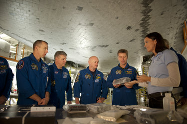 Roberto Vittori and the STS-134 mission crew during training