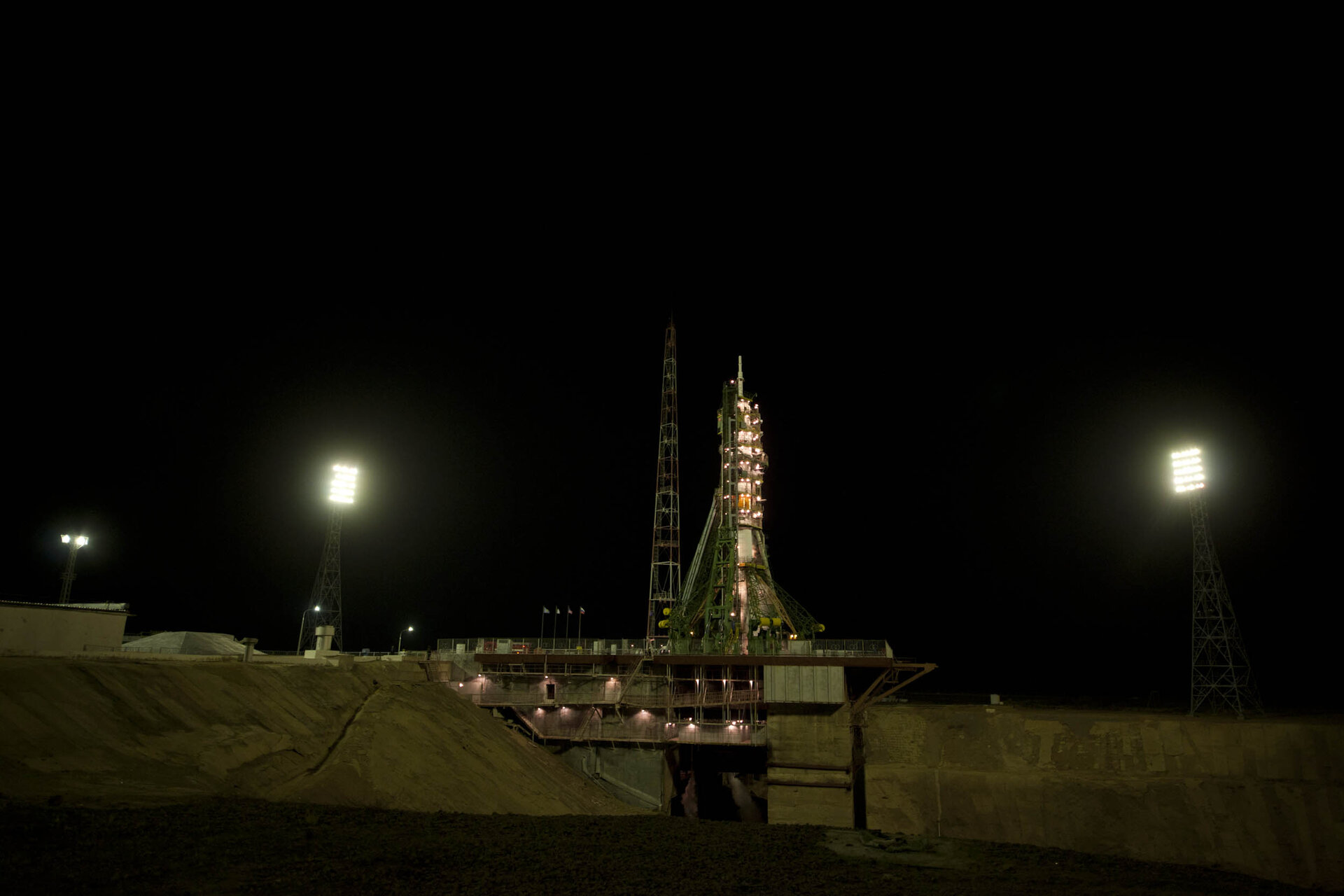 Soyuz launcher waiting for lif-off