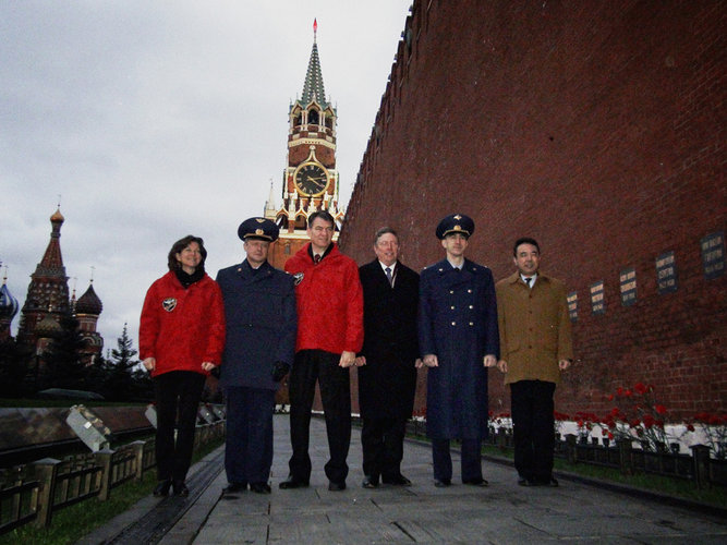 The crew visiting Kremlin Wall