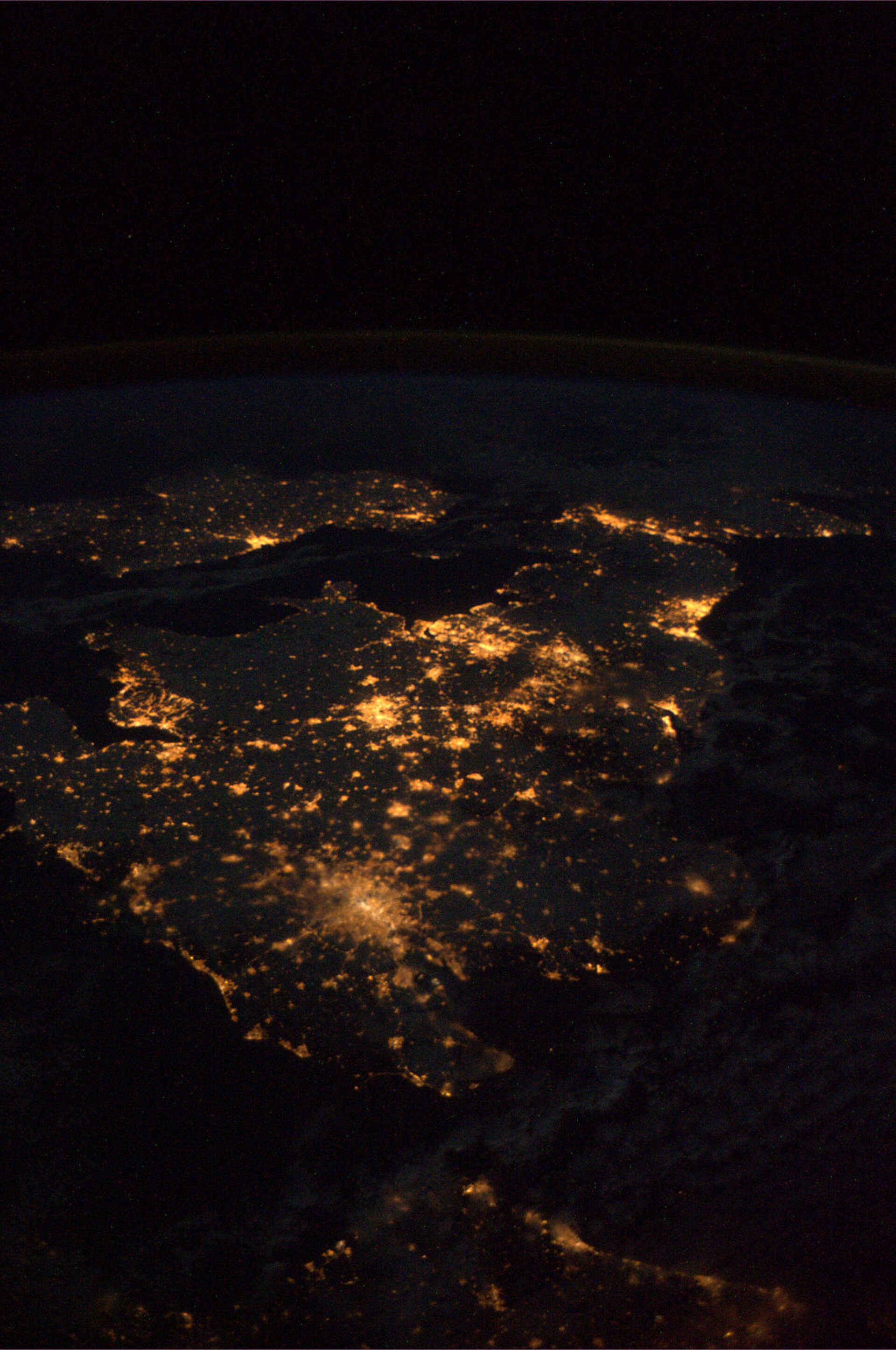 United Kingdom and Ireland as seen from ISS