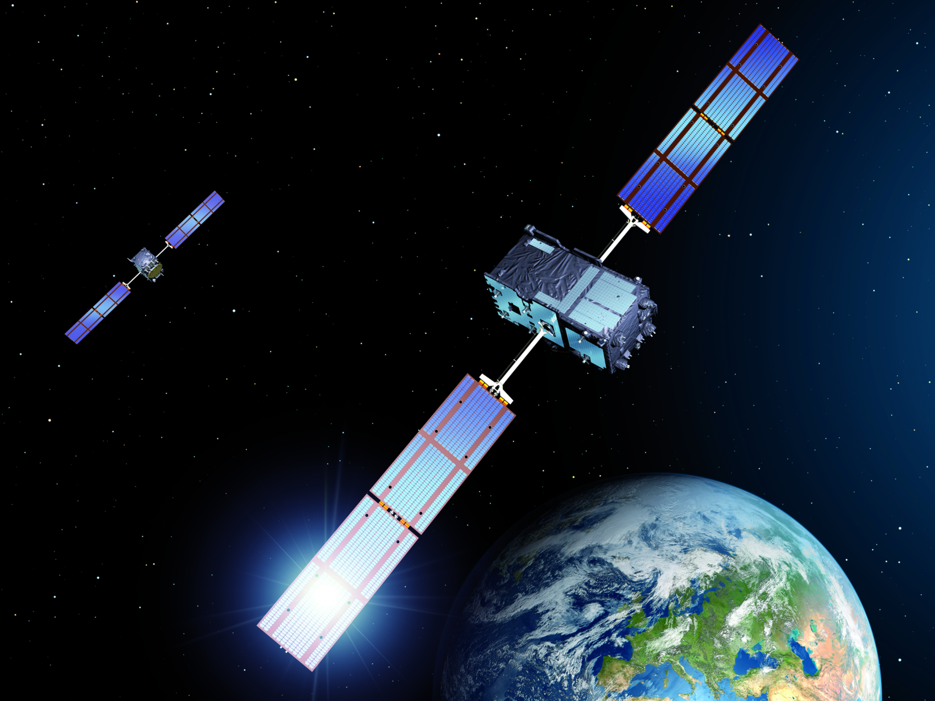 De eerste twee Galileo In-Orbit Validation satellieten