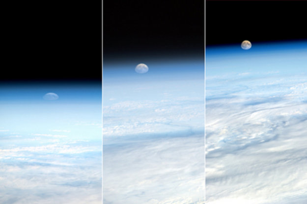 Moonrise as seen from ISS
