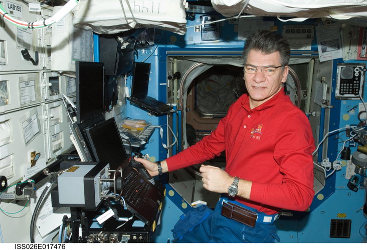 Paolo Nespoli at Robotic Workstation