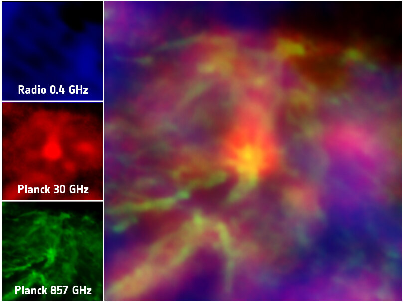 Planck observa la emisión anómala de microondas en Rho Ophiuchi