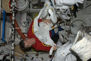 Preparing the spacewalk suits