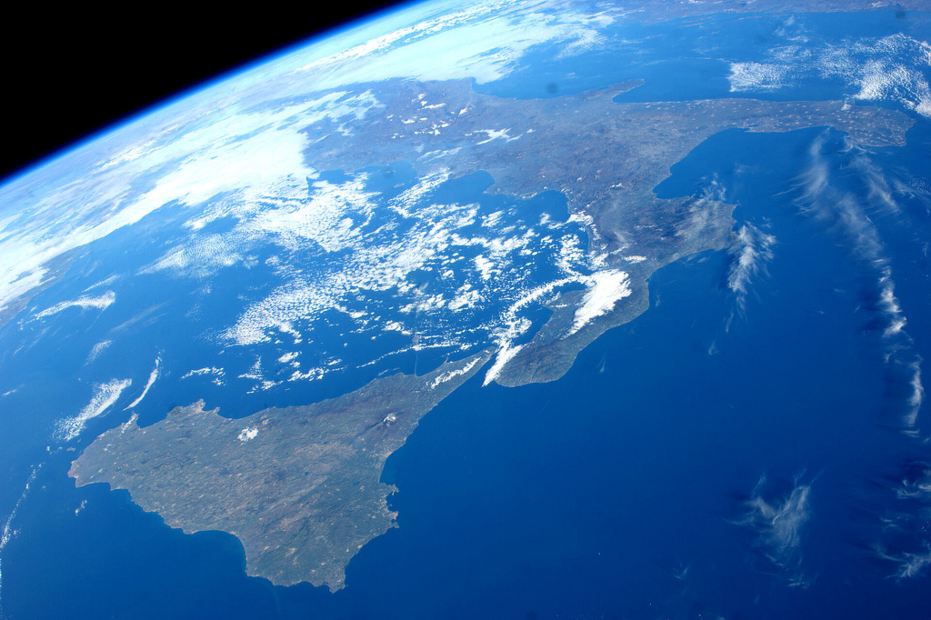 Sicily and Mount Etna from ISS