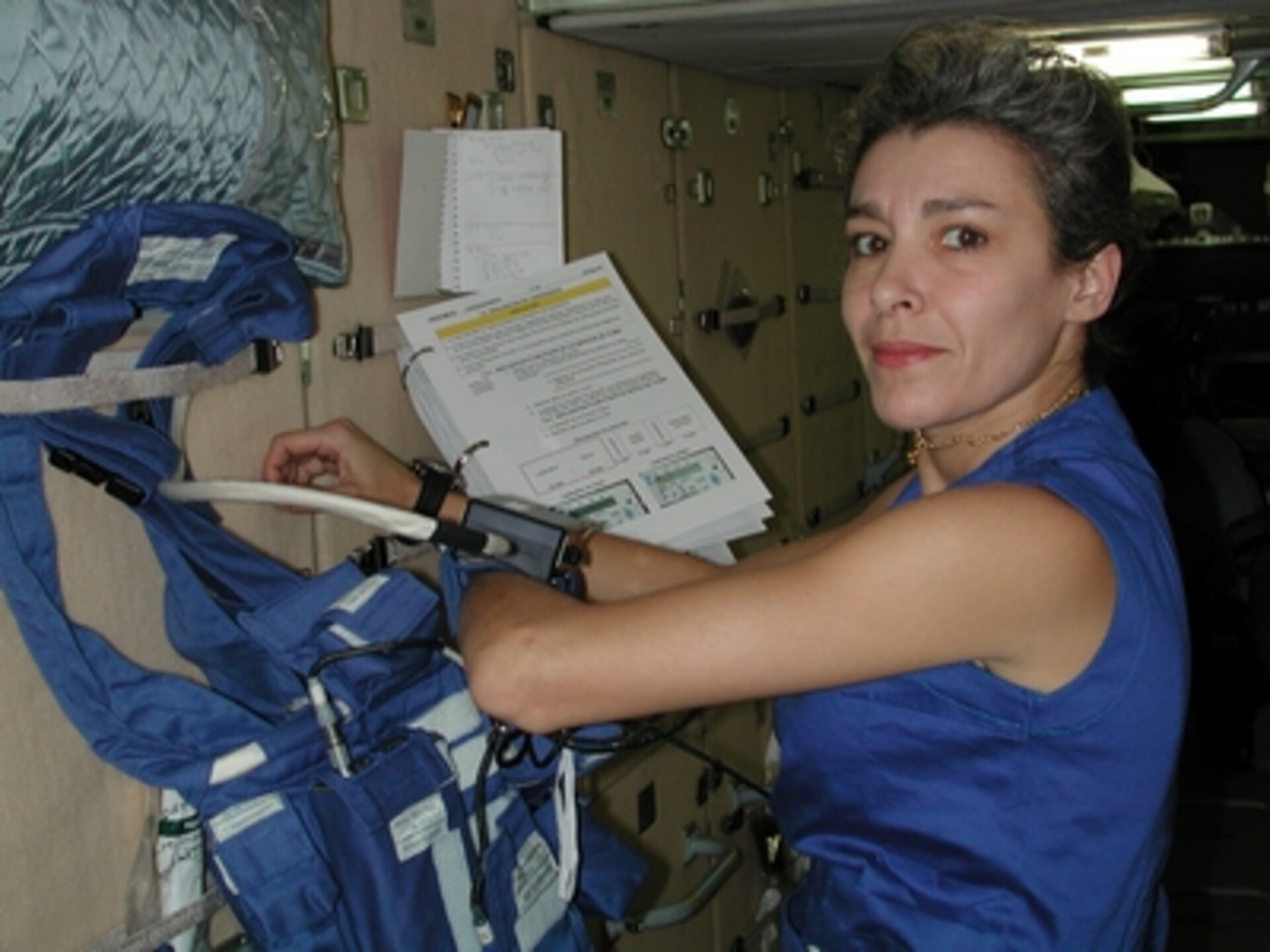ESA astronaut Claudie Haigneré, Andromède mission, 2001.