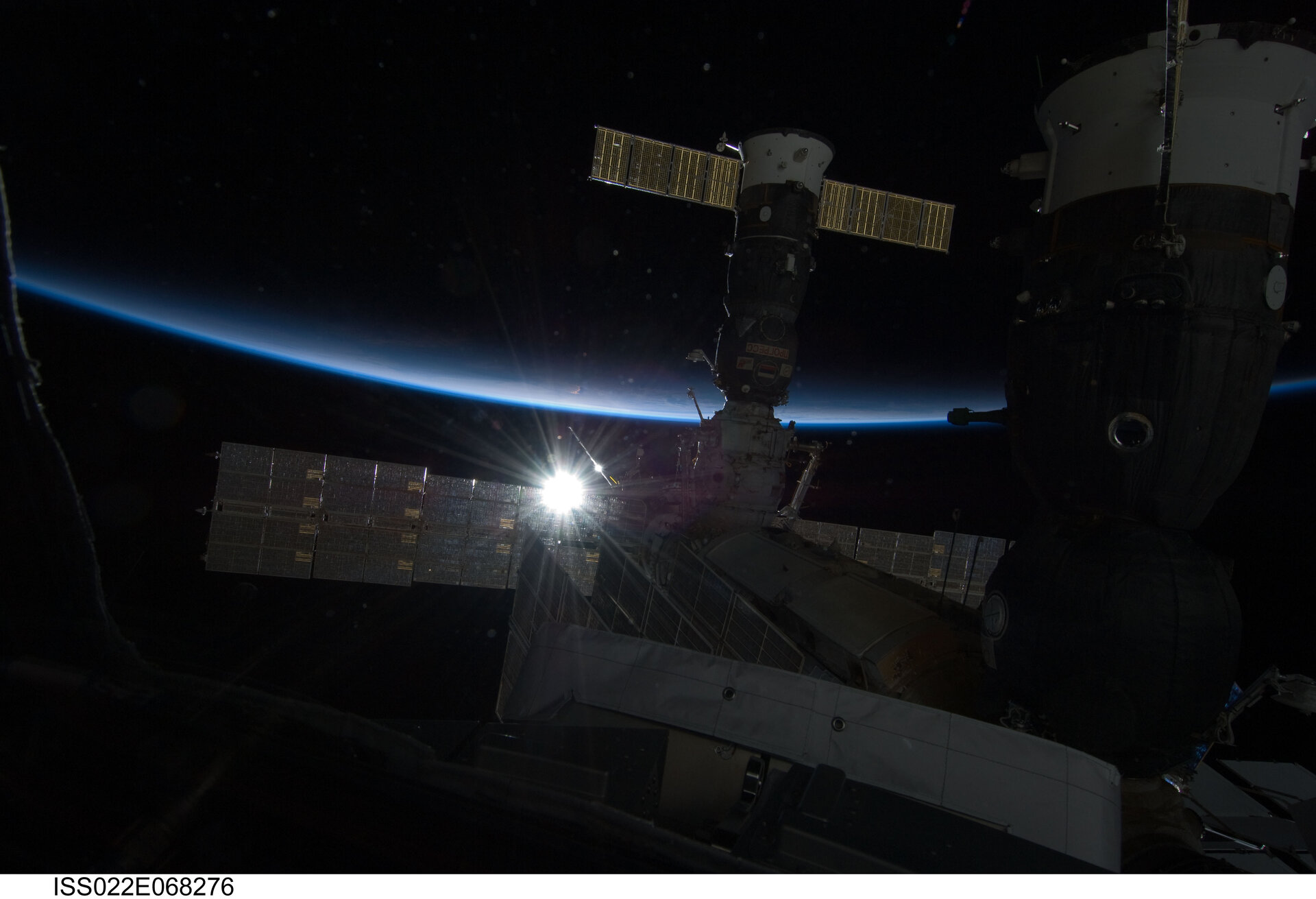 Sunrise from space from the ISS Cupola.