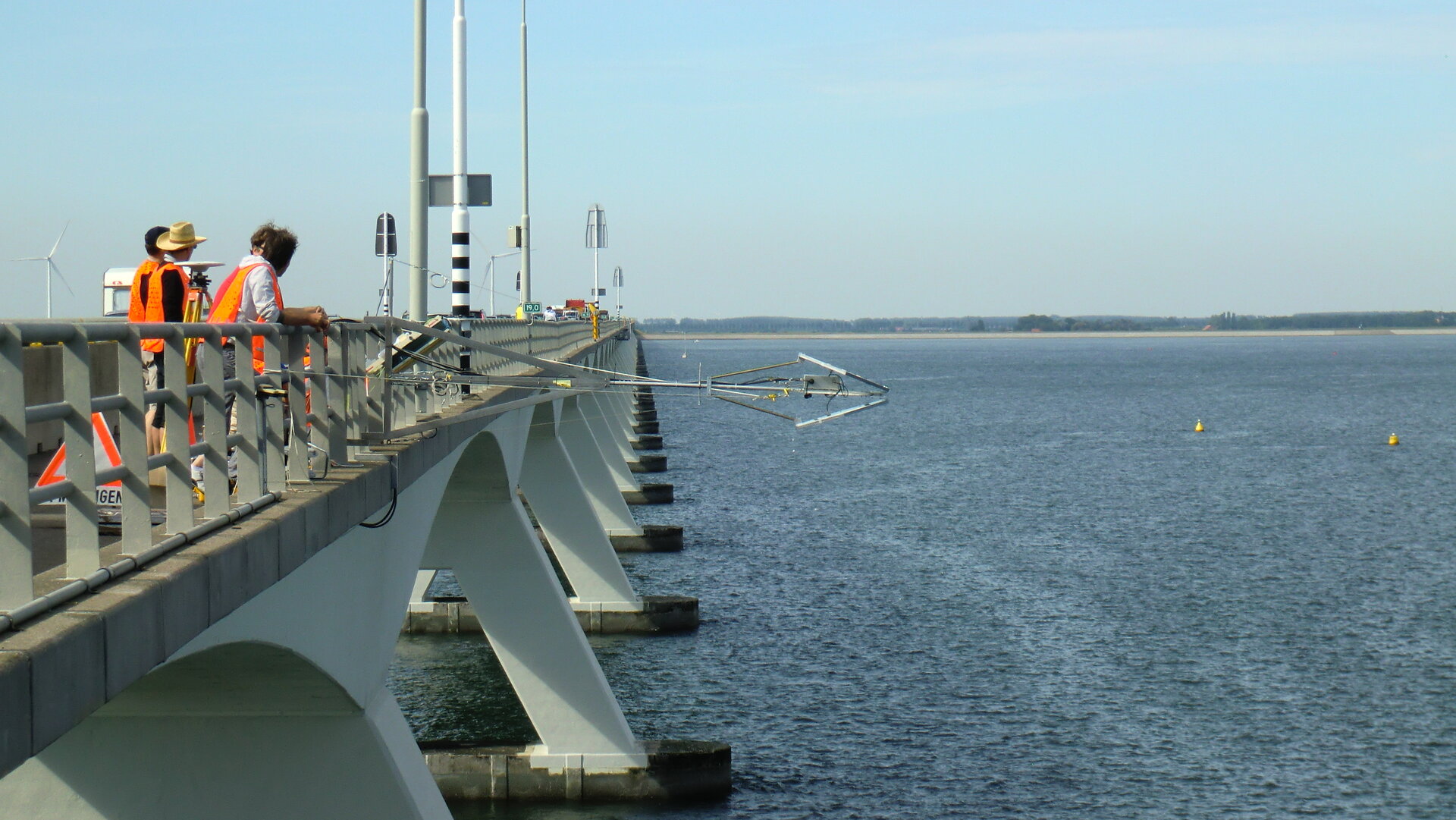 Testing off the Netherlands' longest bridge