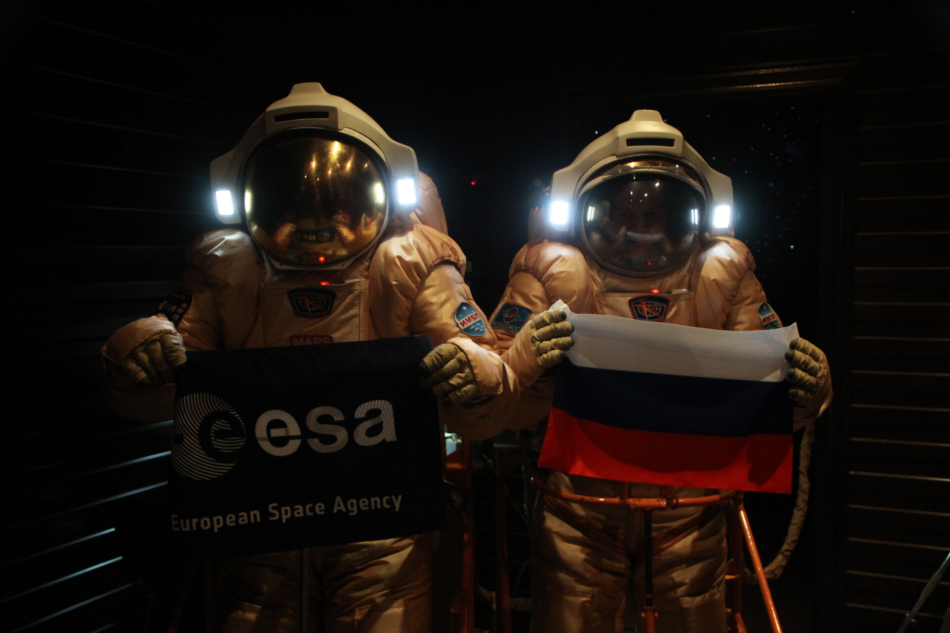 Diego and Alexandr in EVA suits