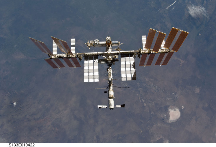 ISS seen from Space Shuttle Discovery