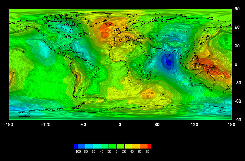 Ο χάρτης του βαρυτικού πεδίου της Γης
