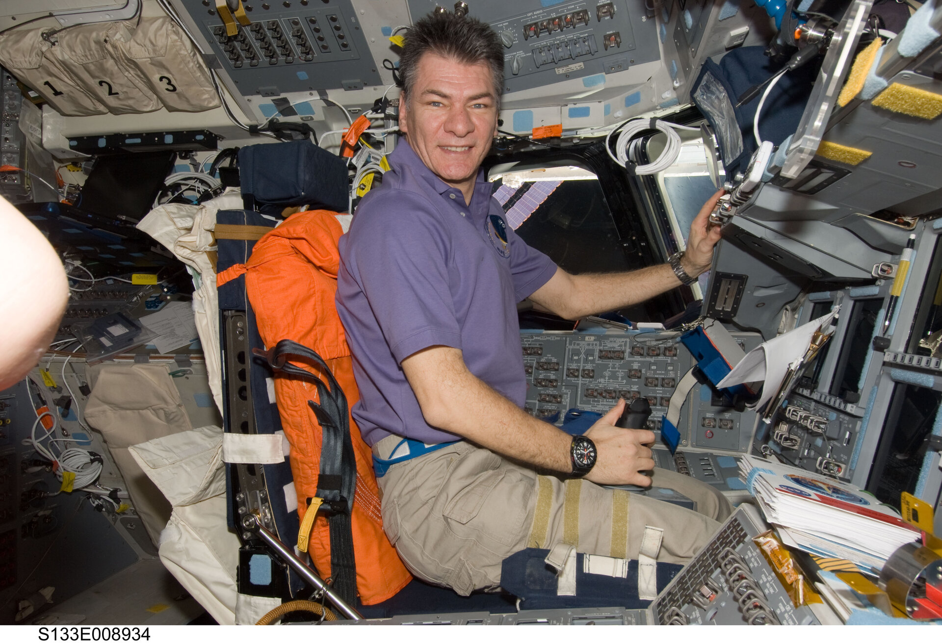 Paolo Nespoli on Discovery