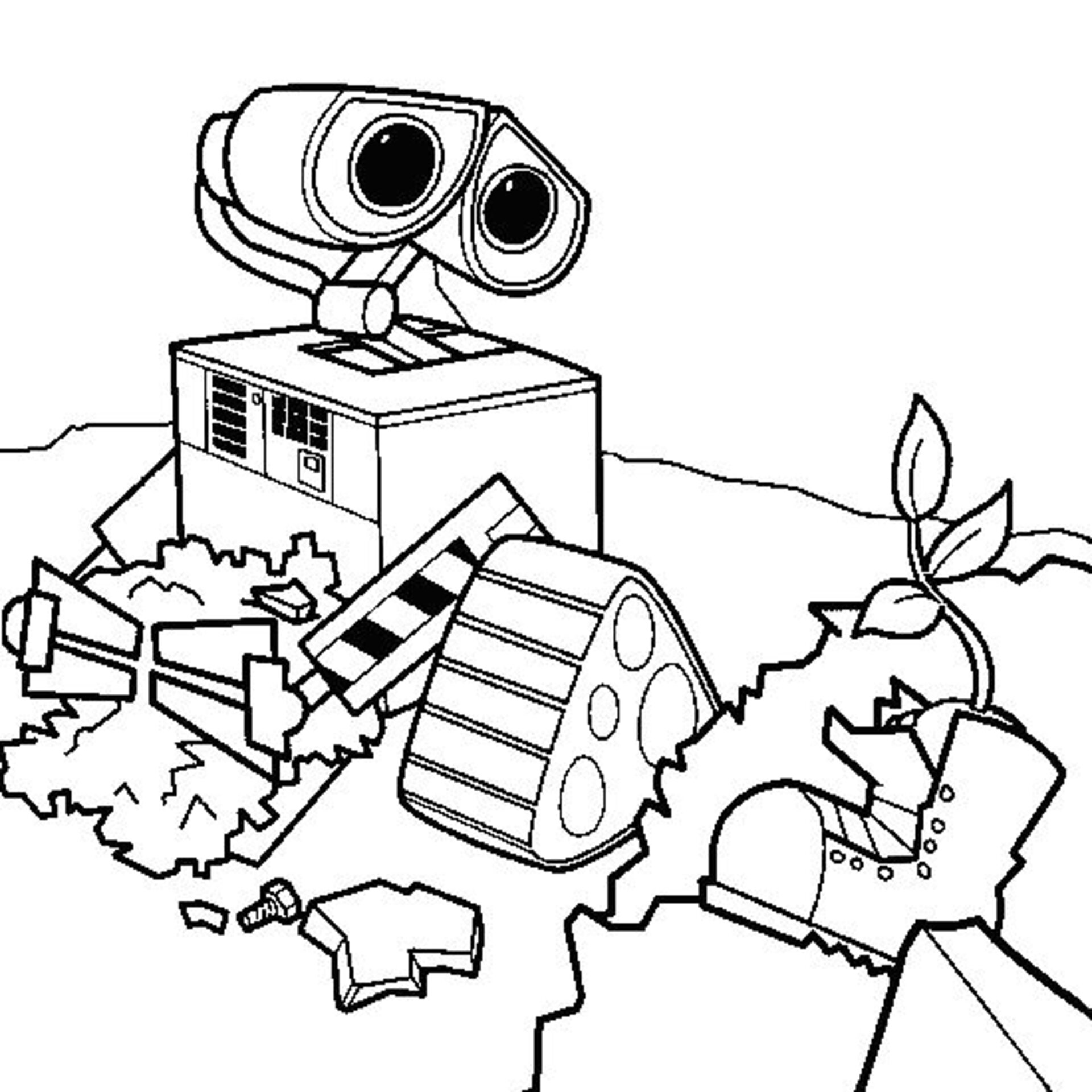 Wall-e and a plant
