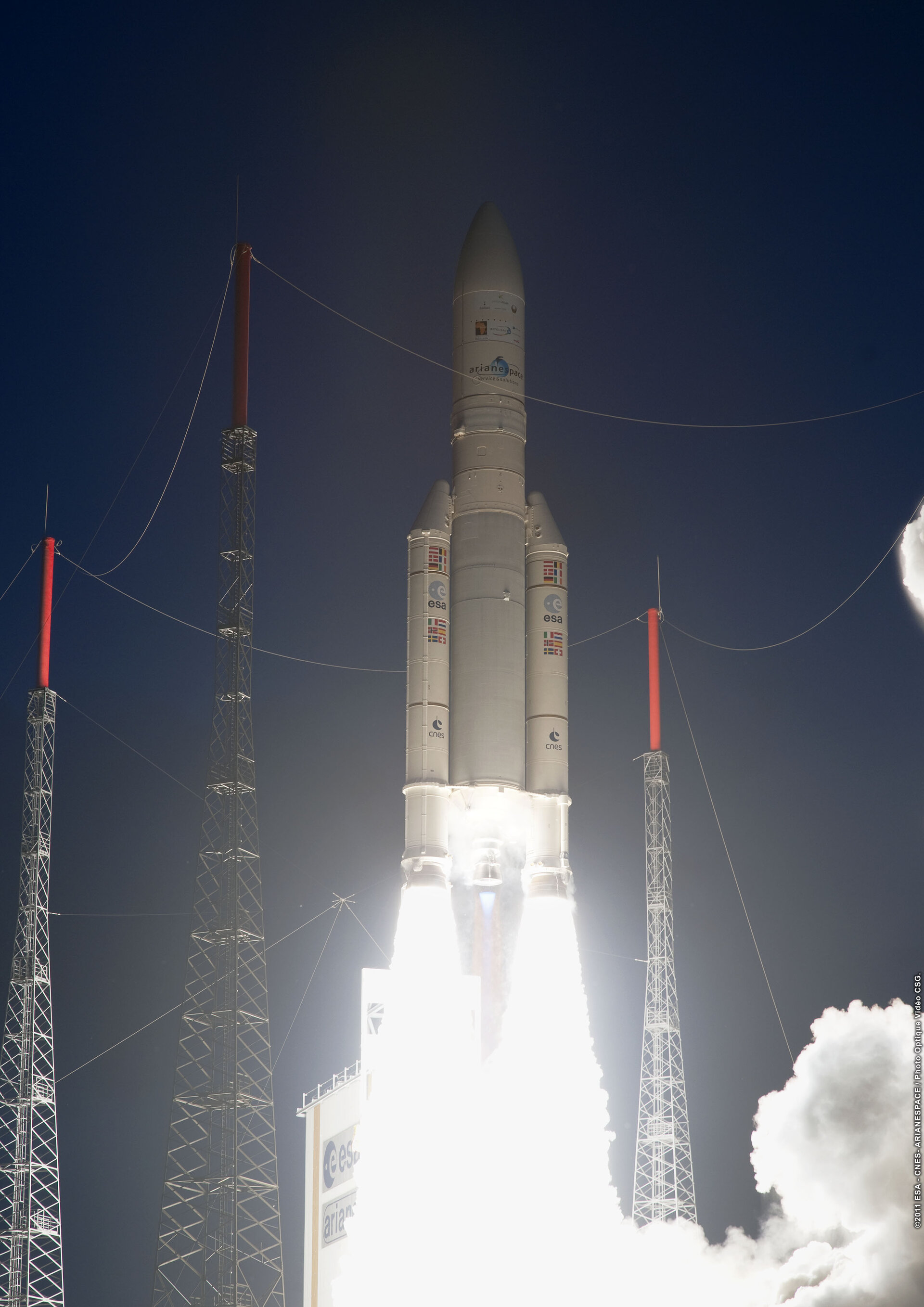 Ariane 5 ECA flight VA201 liftoff