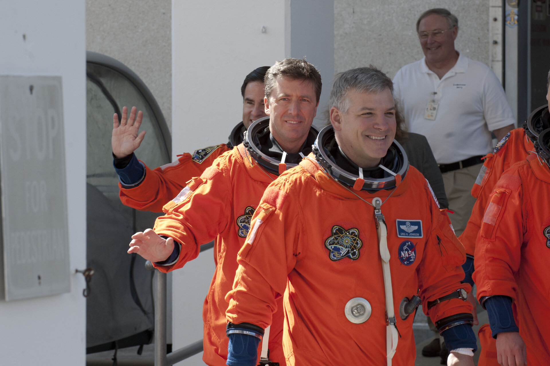 The STS-134 crew during simulated launch countdown exercise