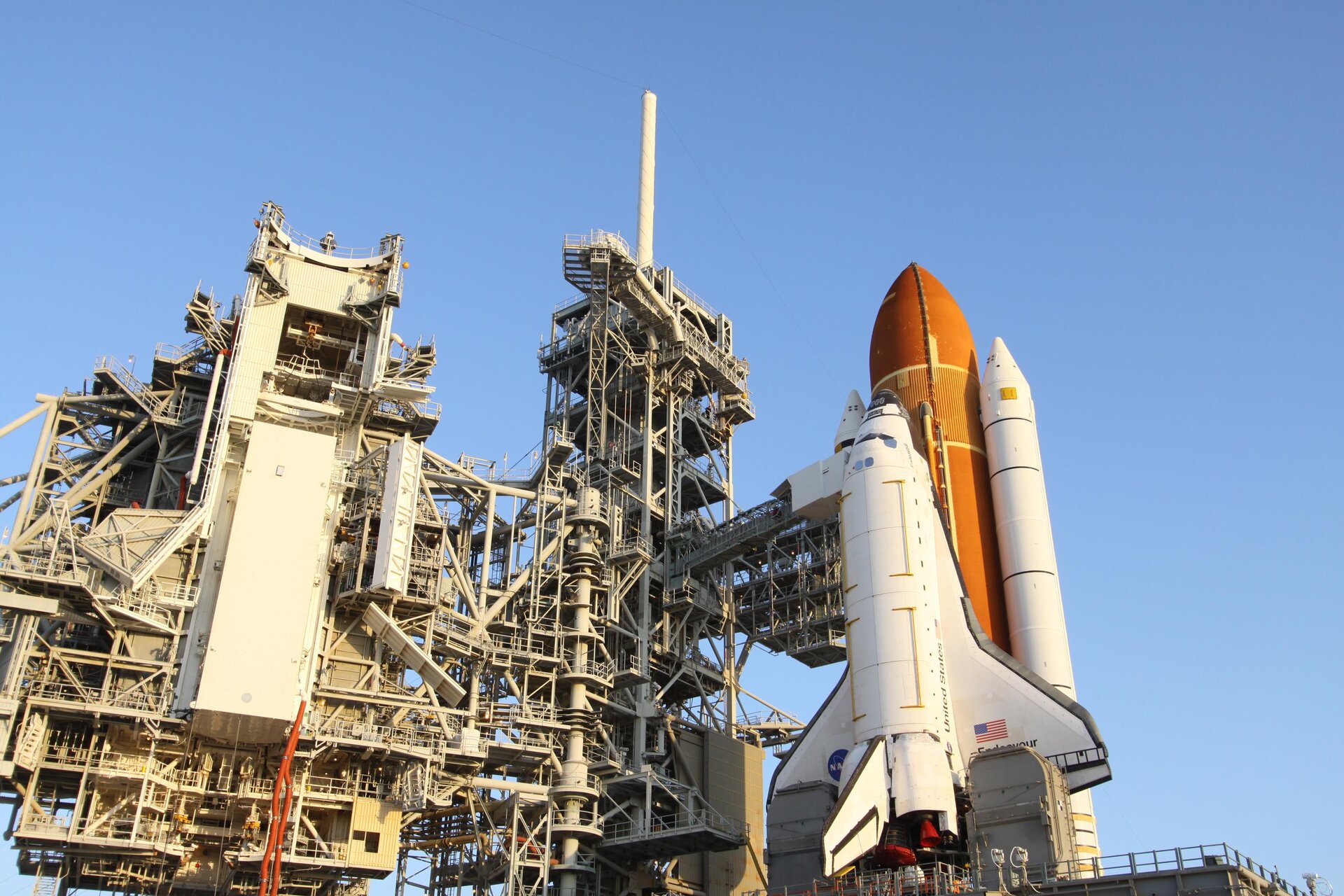 Endeavour on the launch pad